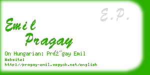 emil pragay business card